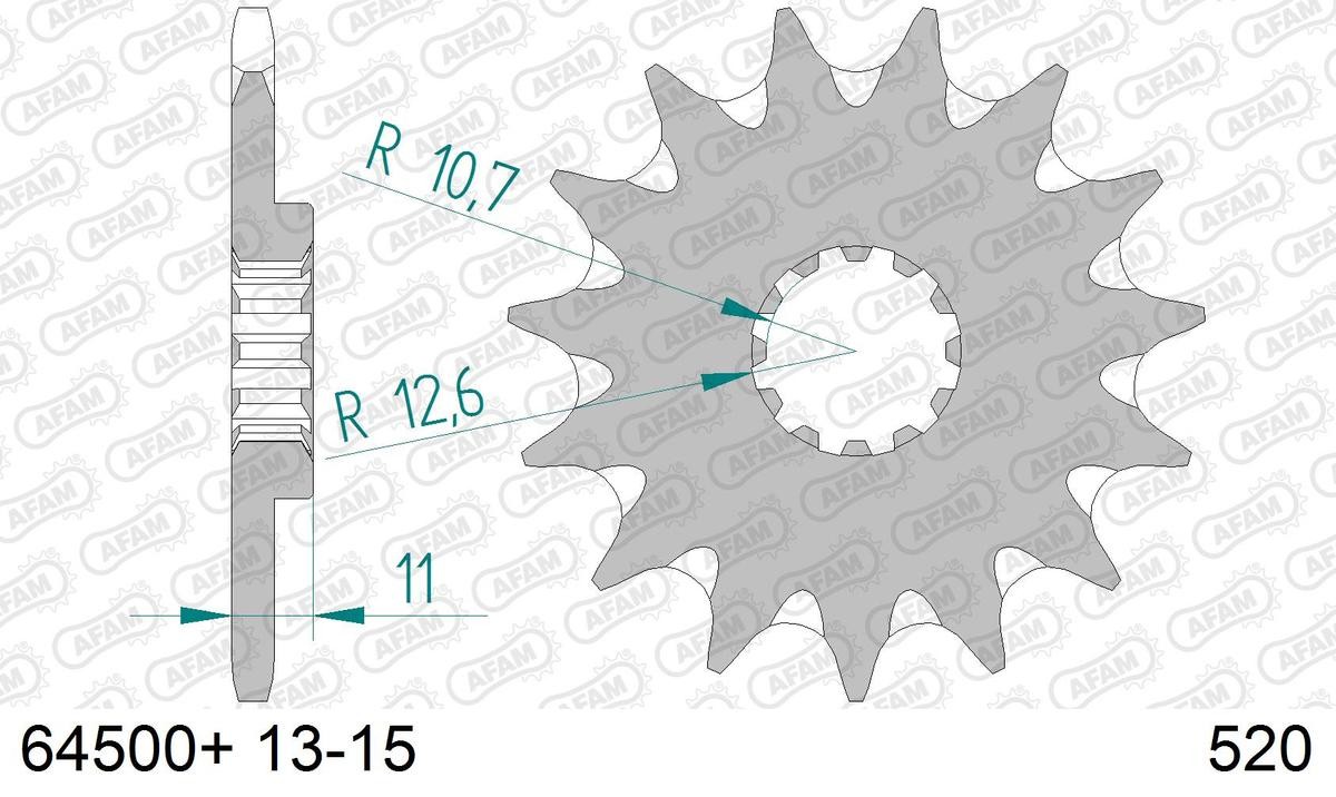 AFAM 64500+13 Chain Pinion Number of Teeth: 13