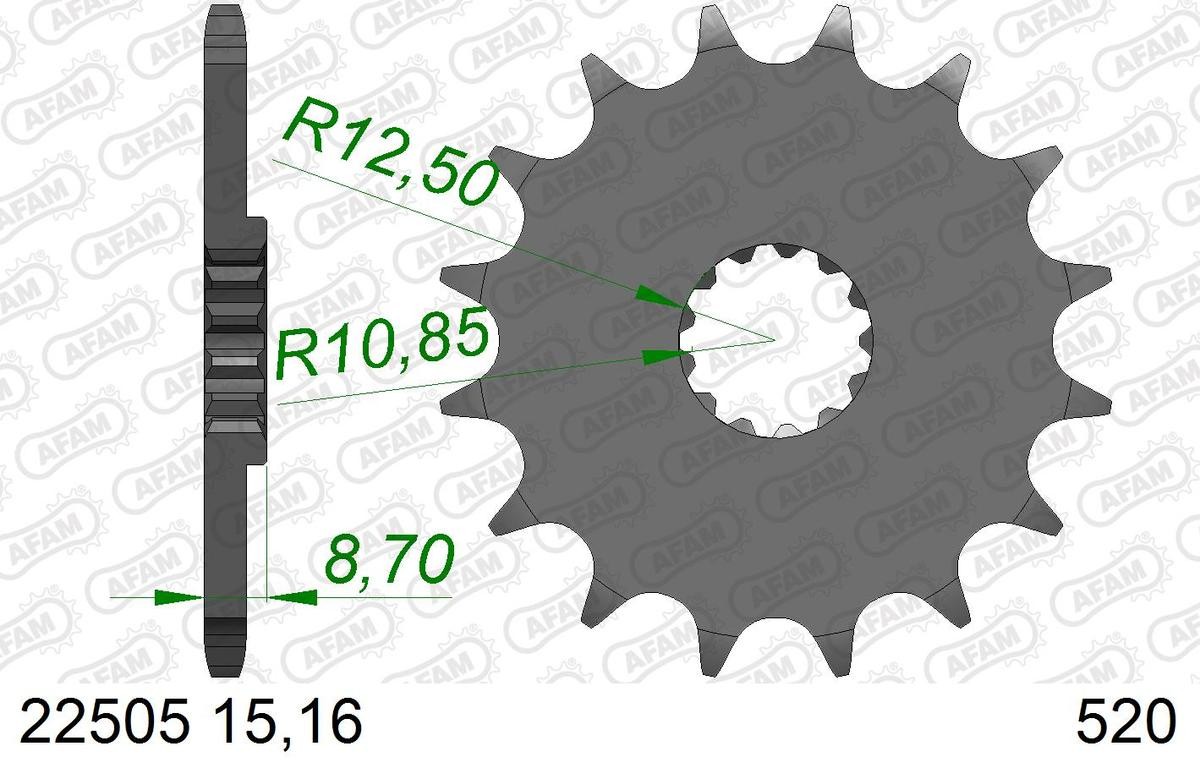 AFAM 22505-16 Chain Pinion Number of Teeth: 16