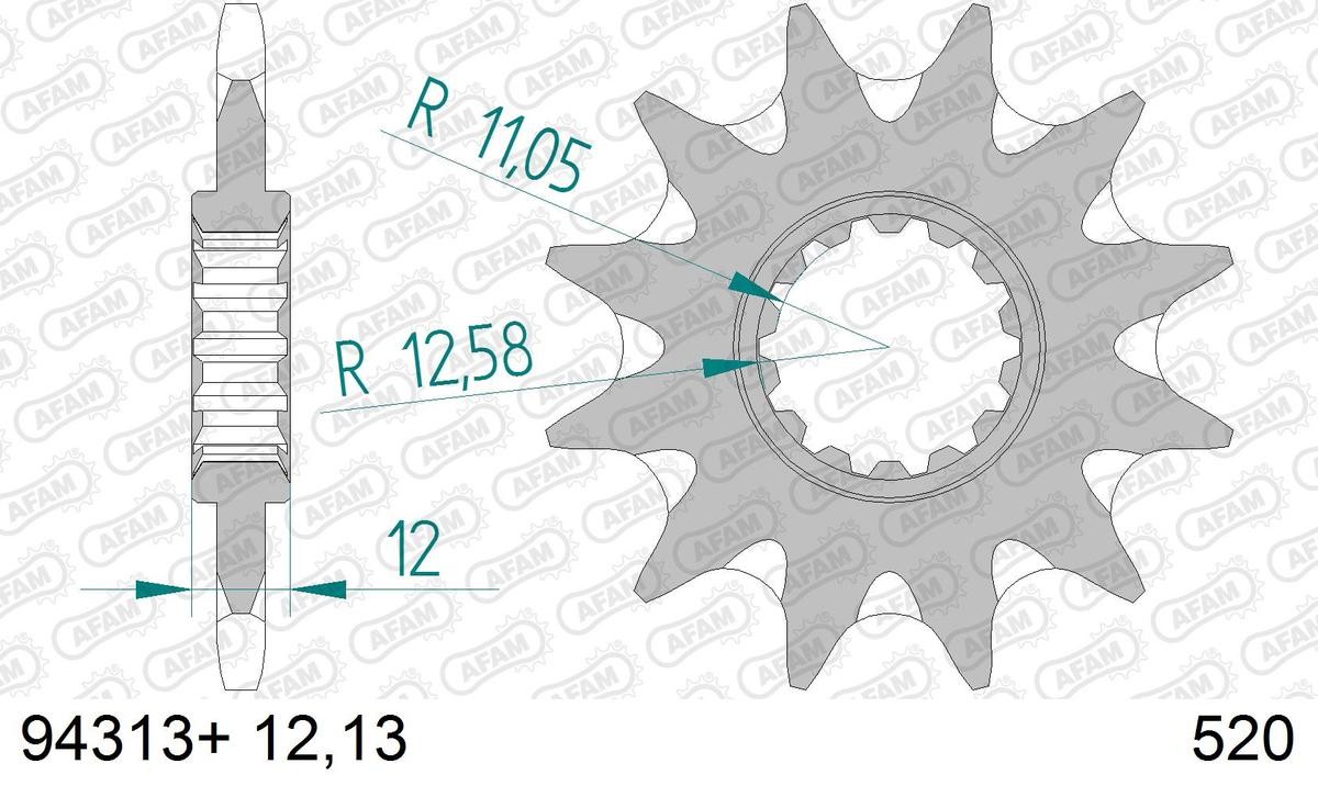 AFAM 94313+13 Chain Pinion Number of Teeth: 13