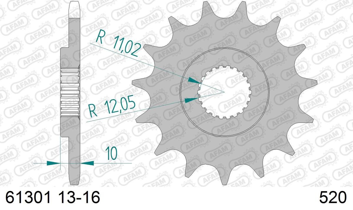 AFAM 61301-16 Chain Pinion Number of Teeth: 16