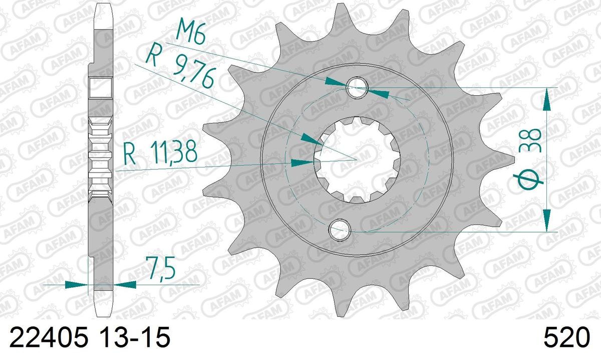 AFAM Number of Teeth: 14 Chain Pinion 22405-14 buy