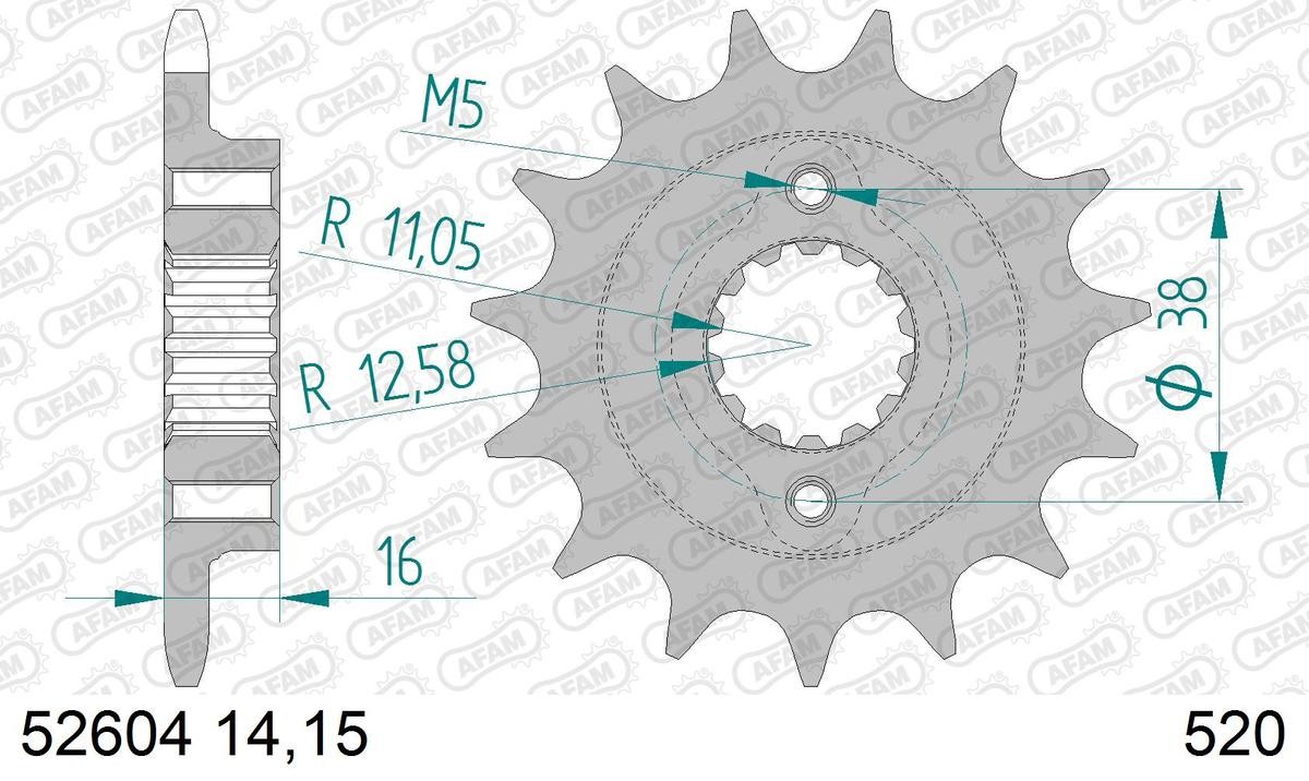 AFAM Number of Teeth: 14 Chain Pinion 52604-14 buy