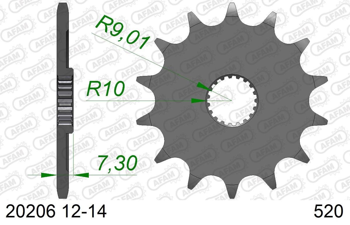 AFAM Number of Teeth: 12 Chain Pinion 20206-12 buy