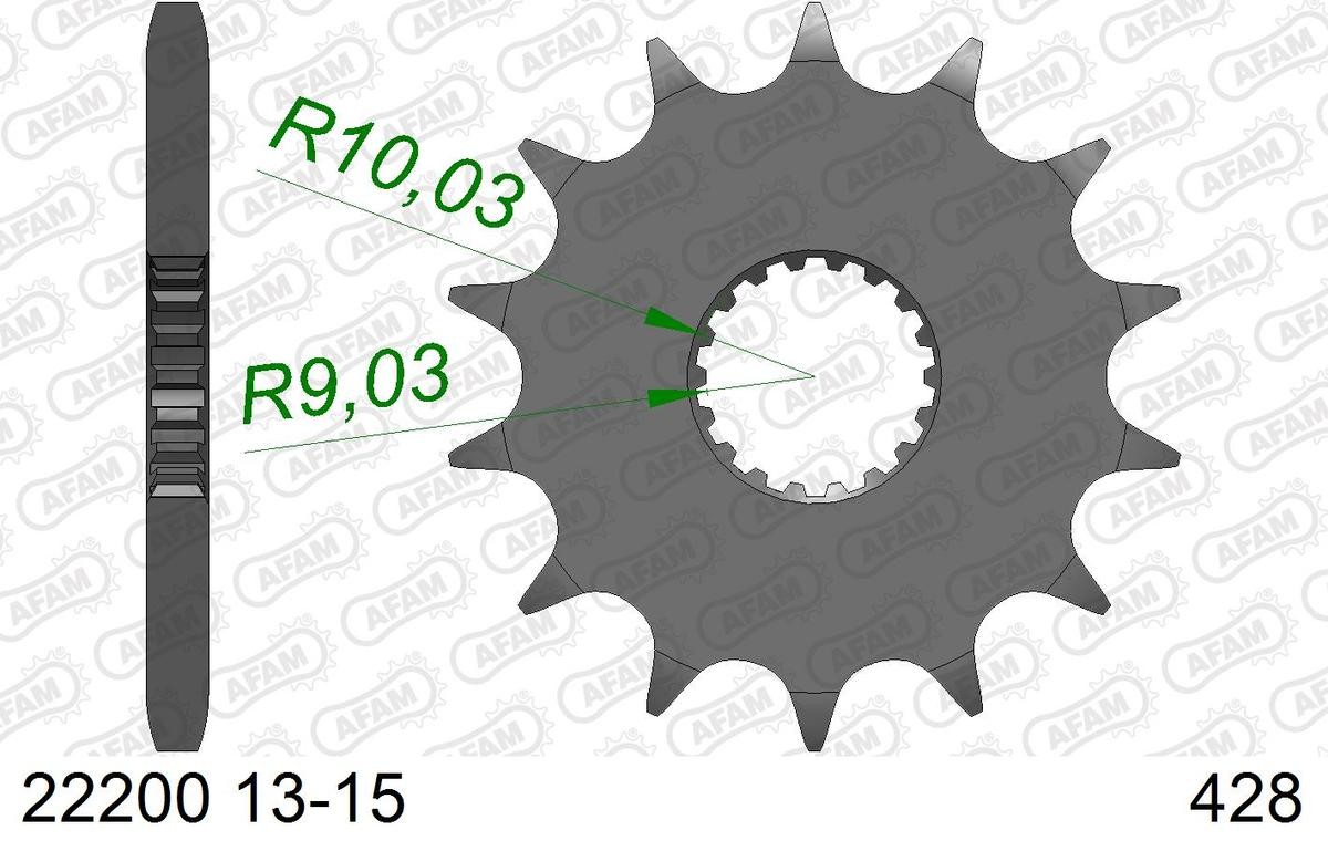 AFAM 22200-14 Chain Pinion Number of Teeth: 14