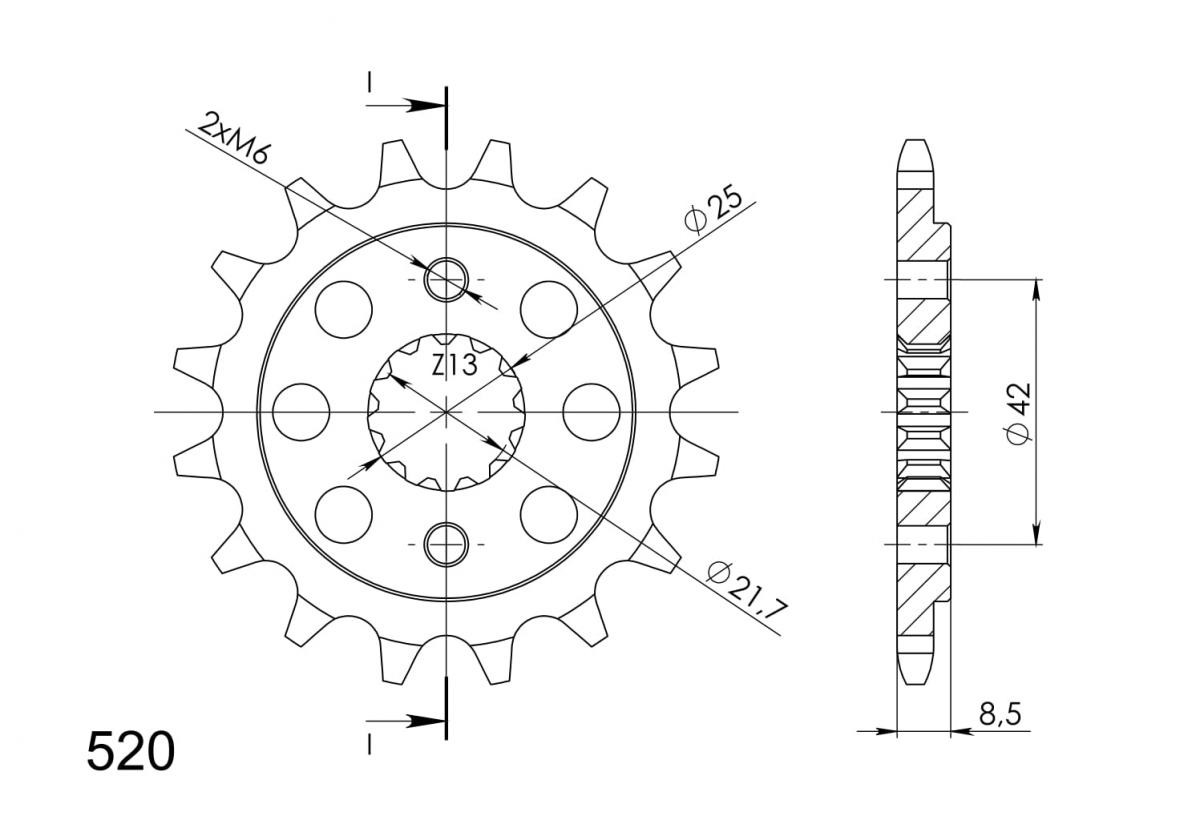 AFAM 24501-16 Chain Pinion Number of Teeth: 16