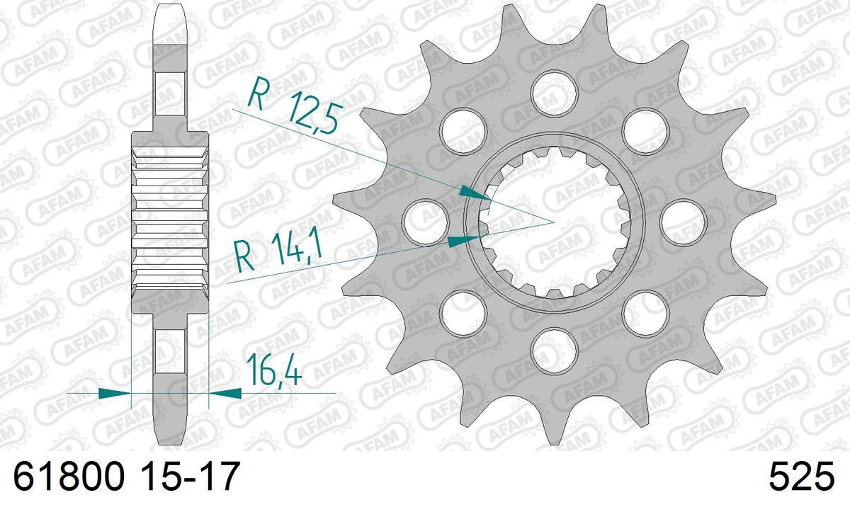 AFAM 61800-17 Chain Pinion Number of Teeth: 17