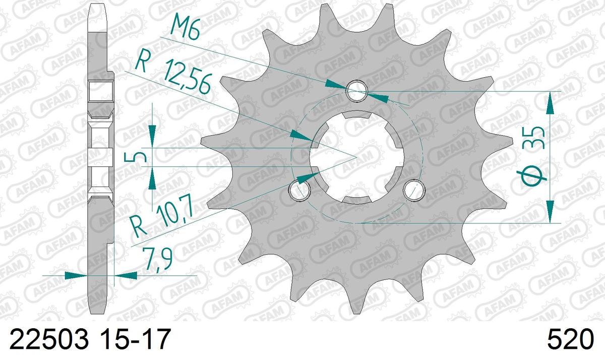 AFAM 22503-16 Chain Pinion Number of Teeth: 16