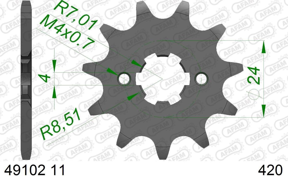 AFAM 49102-11 Chain Pinion Number of Teeth: 11