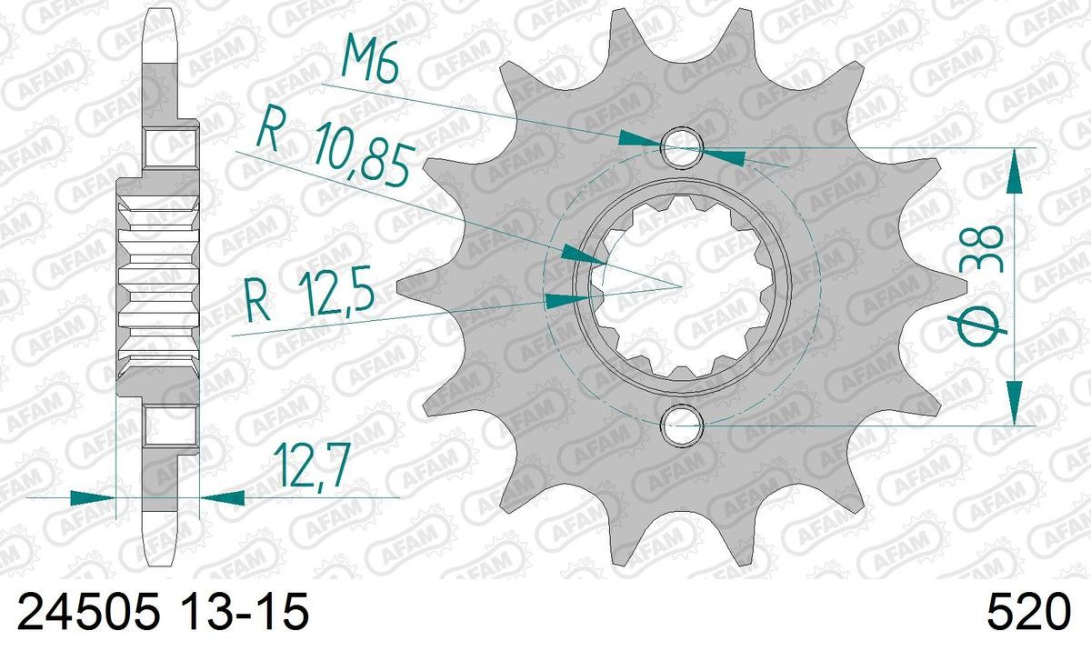 AFAM 24505-15 Chain Pinion Number of Teeth: 15