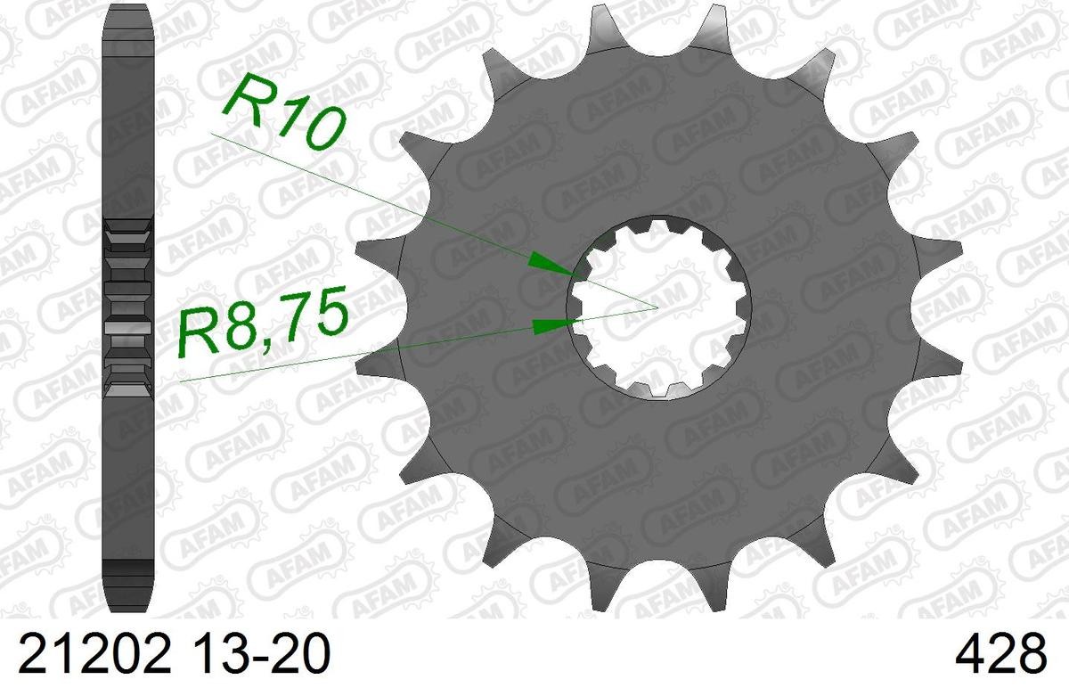 AFAM 21202-14 Chain Pinion Number of Teeth: 14