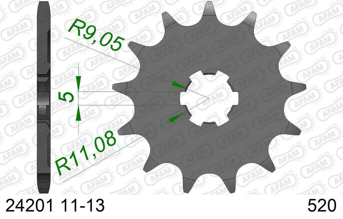 AFAM 24201-12 Chain Pinion Number of Teeth: 12