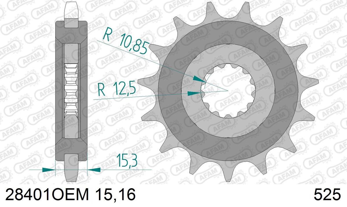 AFAM 28401OEM-16 Chain Pinion Number of Teeth: 16
