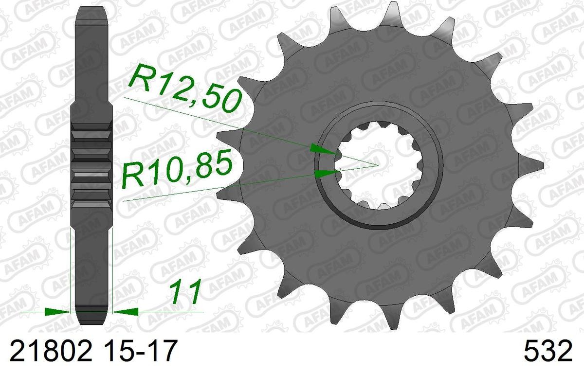 AFAM 21802-16 Chain Pinion Number of Teeth: 17