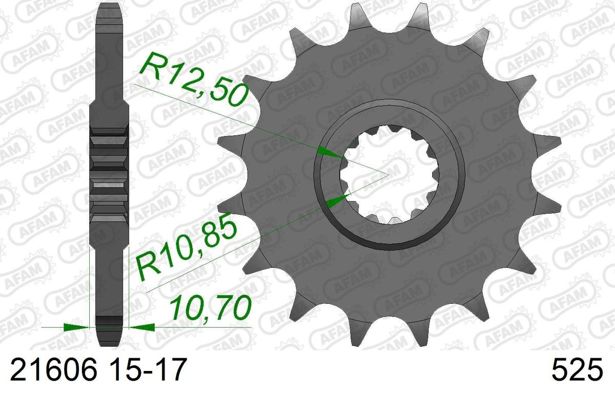 AFAM 21606-17 Chain Pinion Number of Teeth: 17