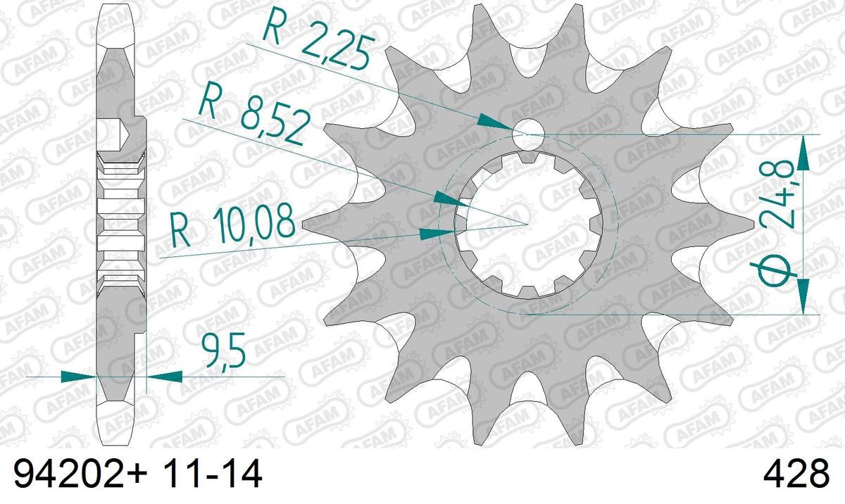 AFAM 94202+14 Chain Pinion Number of Teeth: 14