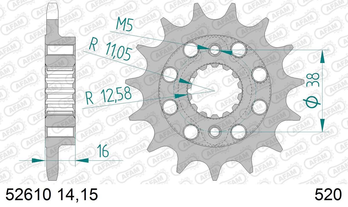AFAM Number of Teeth: 14 Chain Pinion 52610-14 buy