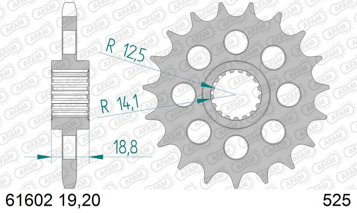 AFAM 61602-20 Chain Pinion Number of Teeth: 20
