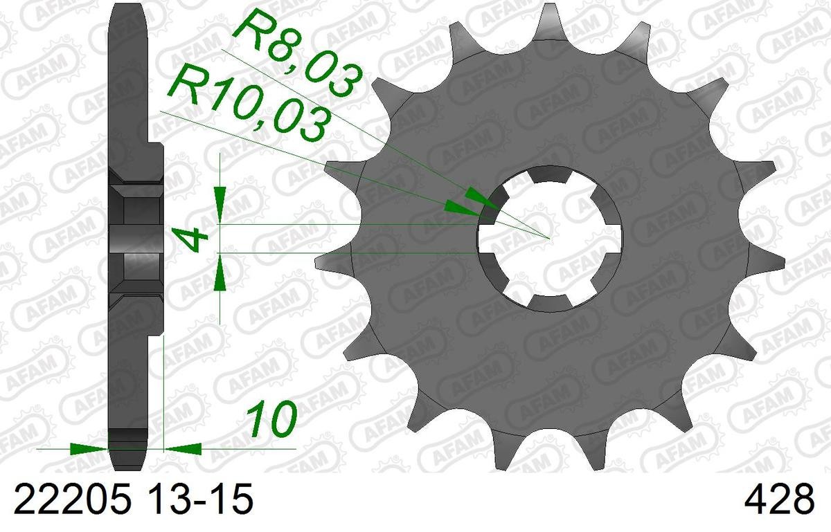 AFAM Number of Teeth: 14 Chain Pinion 22205-14 buy
