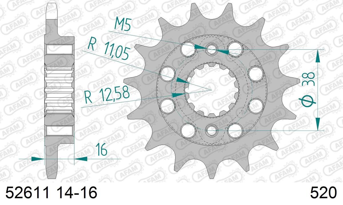 AFAM 52611-14 Chain Pinion Number of Teeth: 14