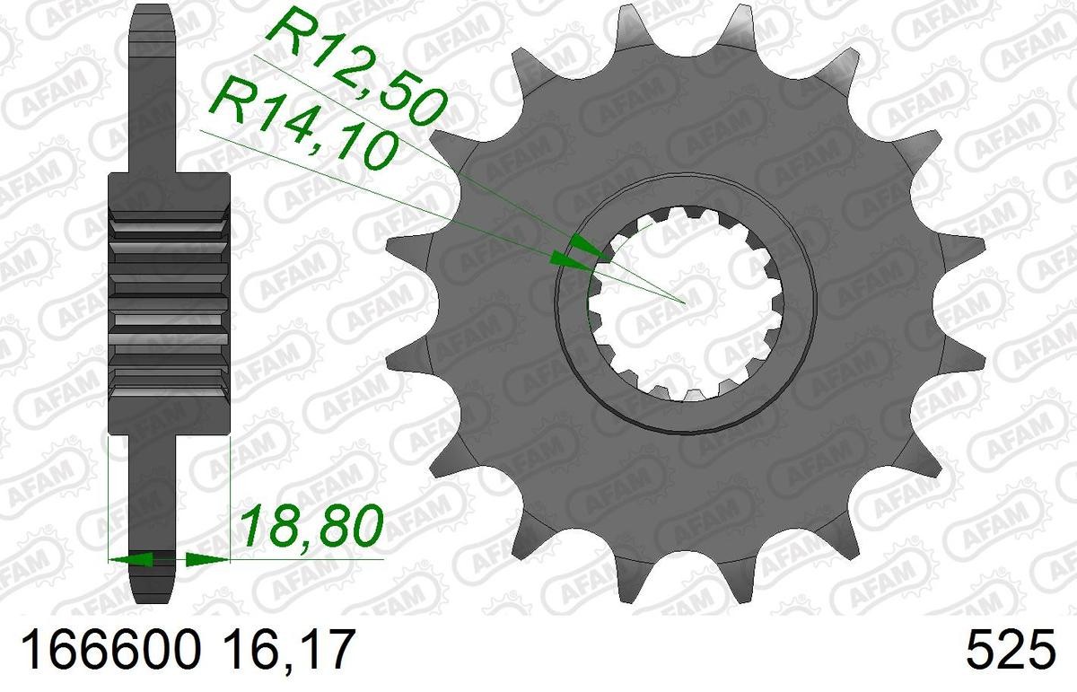 AFAM Number of Teeth: 17 Chain Pinion 166600-17 buy