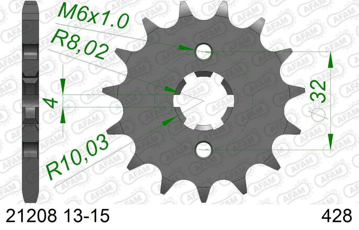 Maxi robogók Mopedek Motorkerékpár Láncfogaskerék 21208-15
