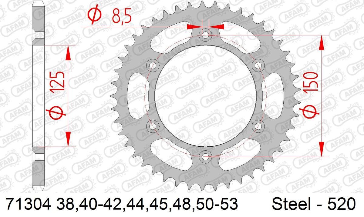 Kettenrad AFAM 71304-40 KTM STING Teile online kaufen