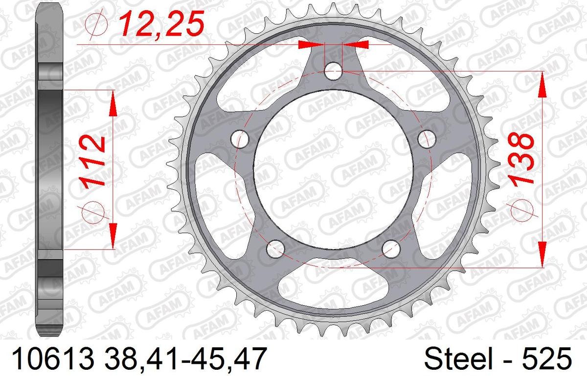 AFAM Chain Sprocket 10613-43 HONDA Moped Maxi scooters