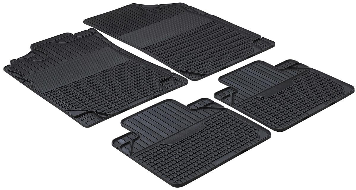 WALSER Easyfit 28016 Floor mats Rubber, Front and Rear, Quantity: 4, black, Universal fit