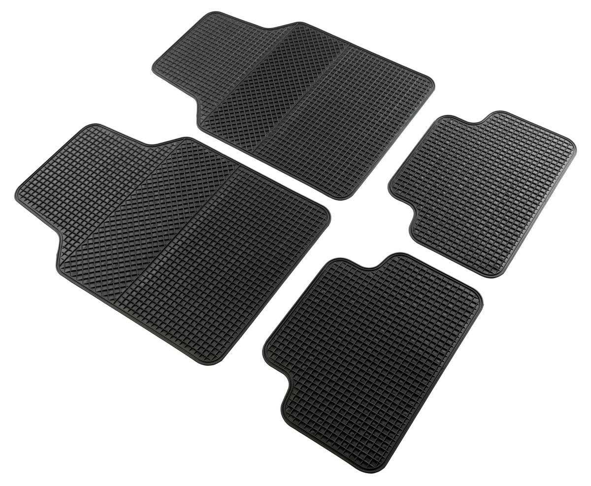 WALSER EVO 28038 Floor mats Rubber, Front and Rear, Quantity: 4, black, Universal fit, 64 x 45, 45 x 33