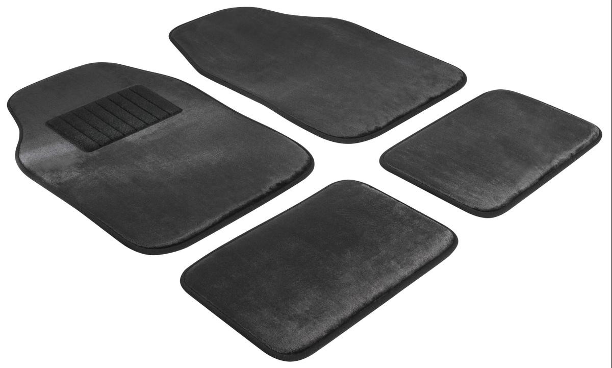 WALSER Comfort Drive 29044 Floor mats Velor 12 mm, Textile, Front and Rear, Quantity: 4, black, Universal fit