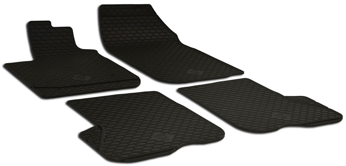 WALSER 50668 Floor mats Rubber, Front and Rear, Quantity: 4, black, Tailored