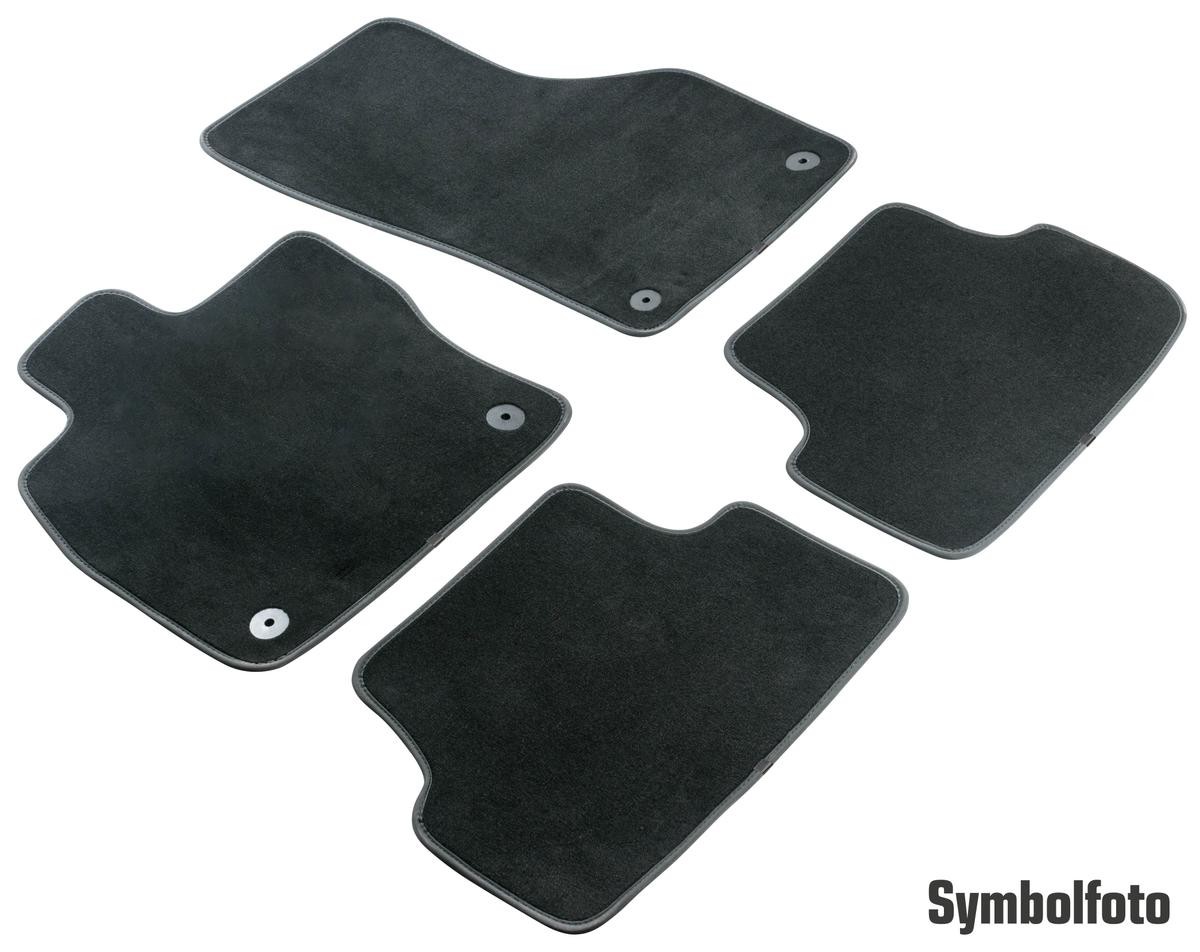 WALSER 80390 Floor mats Textile, Front and Rear, Quantity: 4, black, Tailored