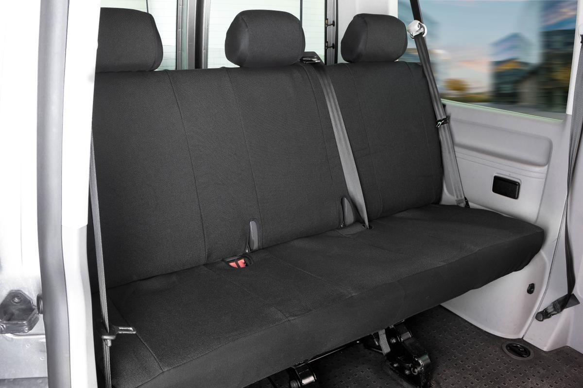 WALSER 10460 Auto seat covers VW Transporter 5 Bus (7HB, 7HJ, 7EB, 7EJ, 7EF, 7EG, 7HF, 7EC) grey, Polyester, Rear
