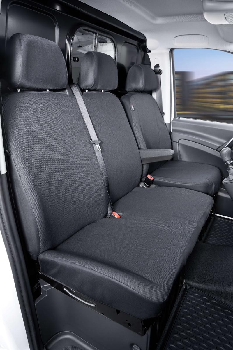 WALSER 10507 Auto seat covers MERCEDES-BENZ VIANO (W639) grey, Polyester, Front