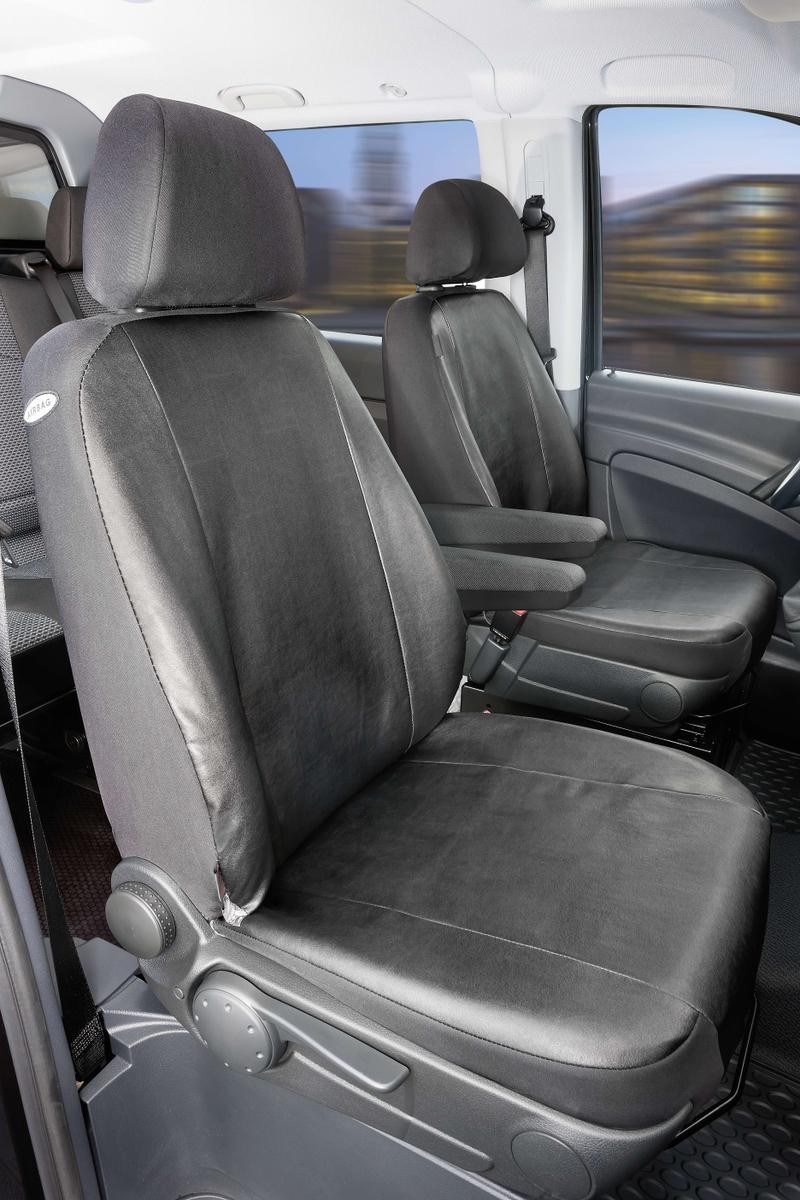 WALSER 11505 Auto seat covers MERCEDES-BENZ VITO Bus (W639) black, Leatherette, Front
