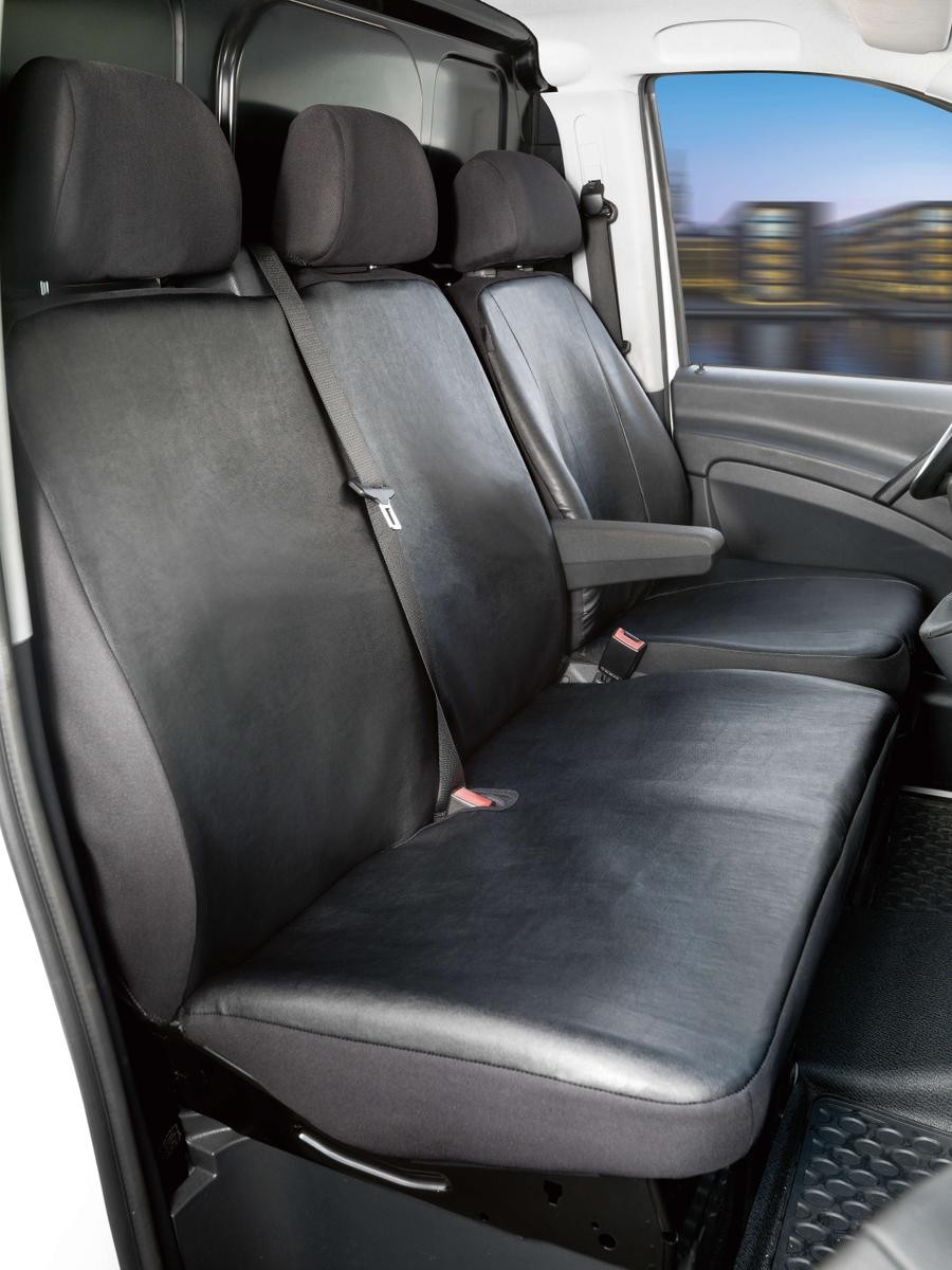 WALSER 11507 Auto seat covers MERCEDES-BENZ VIANO (W639) black, Leatherette, Polyester, Front