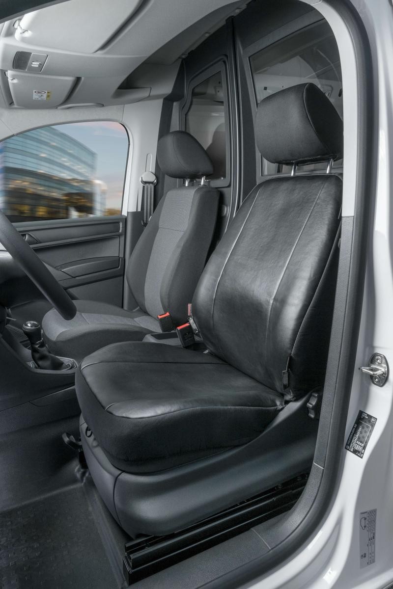 WALSER 11517 Auto seat covers VW Caddy 3 (2KB, 2KJ, 2CB, 2CJ) black, Leatherette, Front