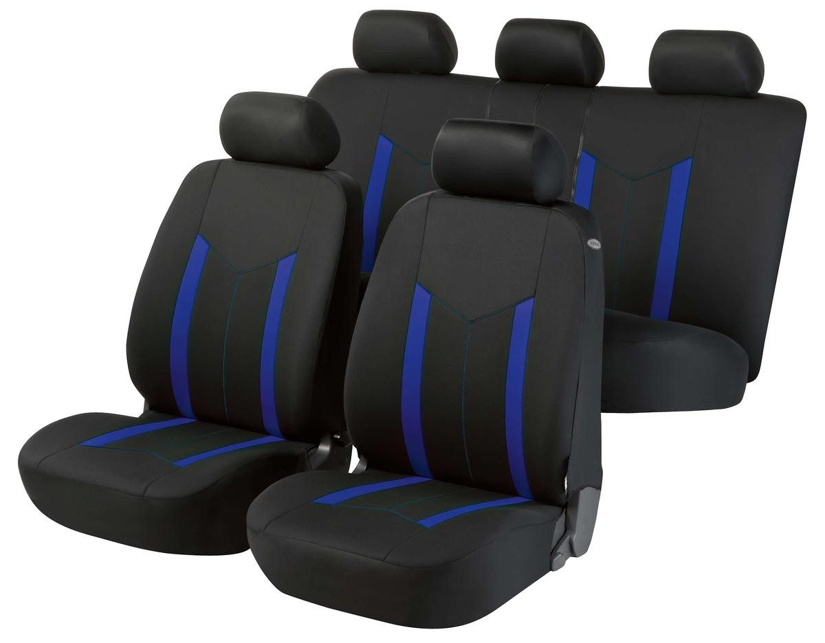 11808 WALSER Hastings Autositzbezug blau/schwarz, Polyester, vorne und  hinten