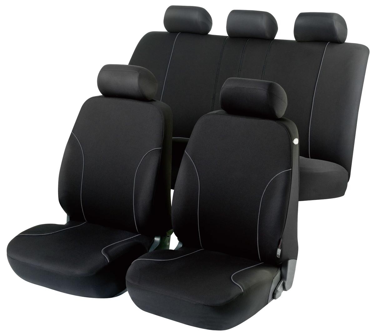 WALSER 11799 Auto seat covers SEAT Leon ST (5F8) black, Polyester, Front and Rear