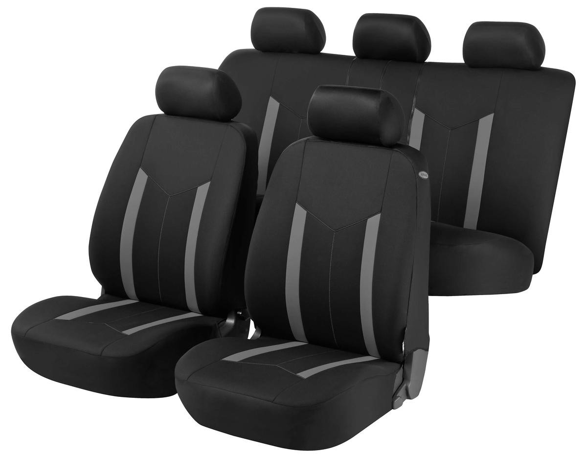 WALSER 11807 Auto seat covers TOYOTA AVENSIS Saloon (T25) black/grey, Polyester, Front and Rear