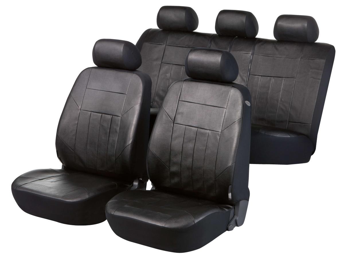 WALSER 11960 Auto seat covers OPEL Corsa D Hatchback (S07) black, Leatherette, Front and Rear