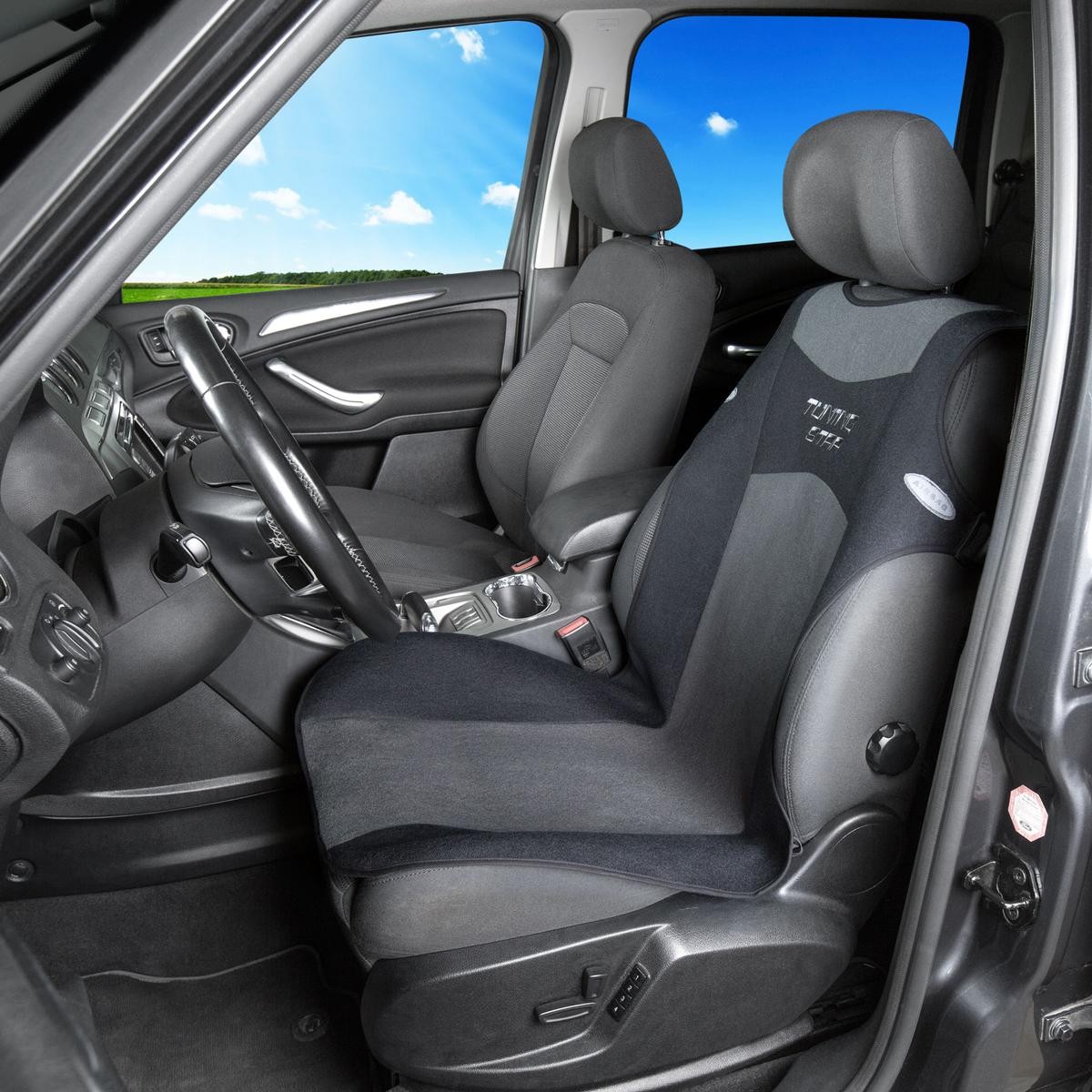 12647 WALSER Tuning Star Autositzbezug schwarz, anthrazit, Mit Motiv,  Polyester, vorne ▷ AUTODOC Preis und Erfahrung