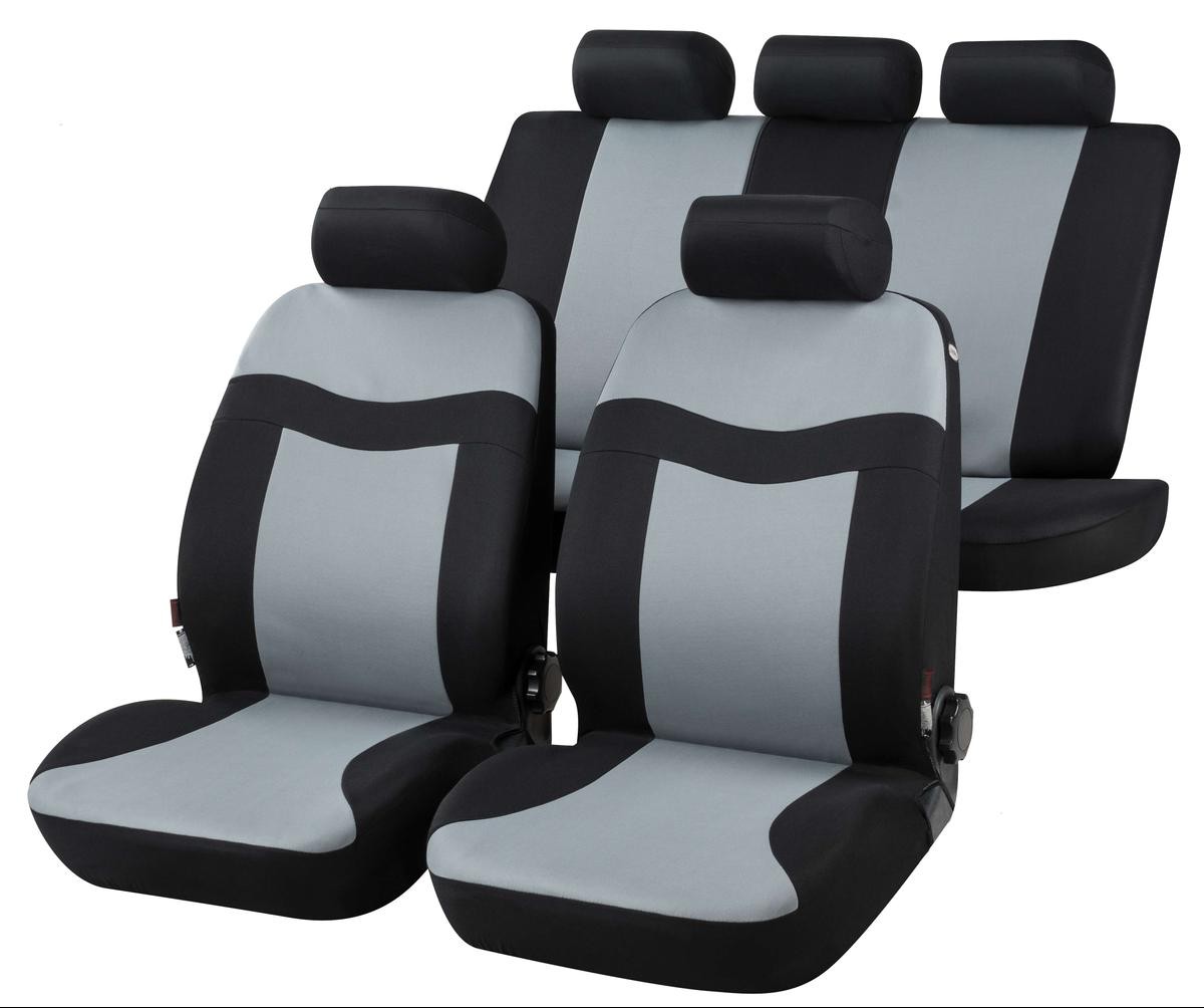 WALSER 13414 Auto seat covers OPEL Corsa D Hatchback (S07) black/grey, Polyester, Front and Rear