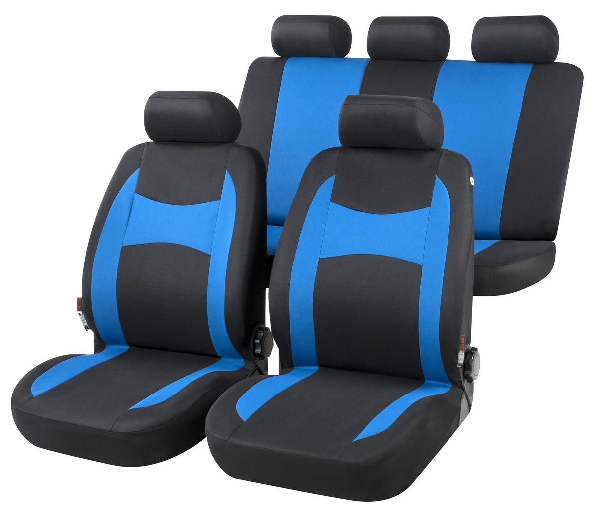 WALSER Fairmont 13419 Car seat cover Blue/black, Polyester, Front and Rear