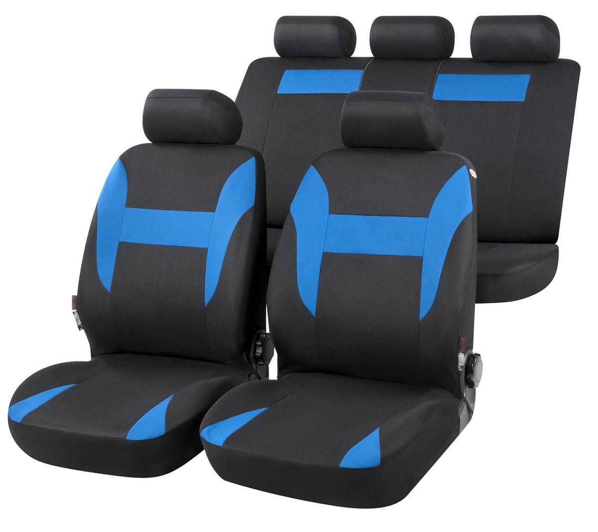 WALSER Nampa 13423 Car seat cover Blue/black, Polyester, Front and Rear