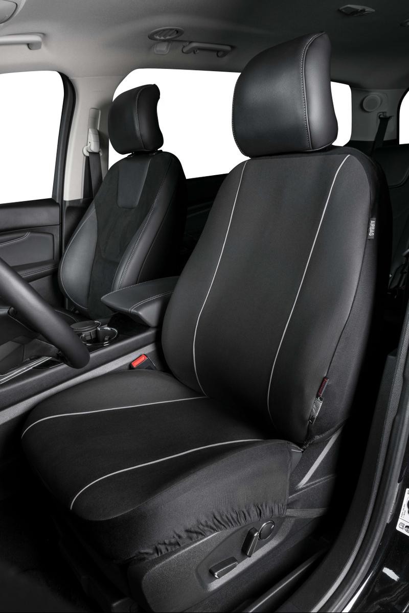13555 WALSER Modulo Autositzbezug schwarz/weiß, Polyester, vorne