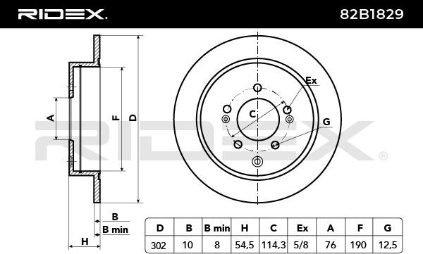 Brake disc 82B1829 from RIDEX