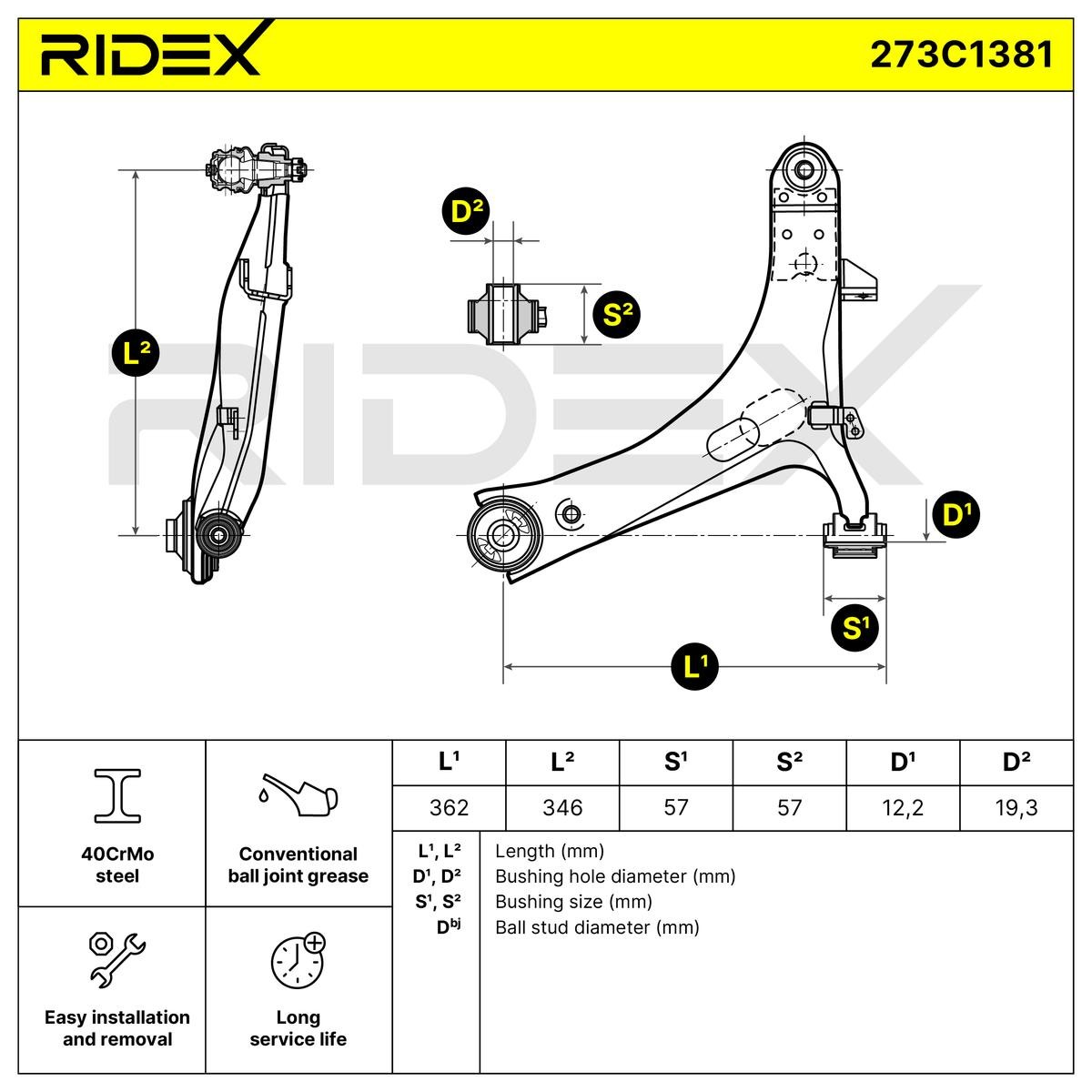 RIDEX Trailing arm 273C1381 buy online