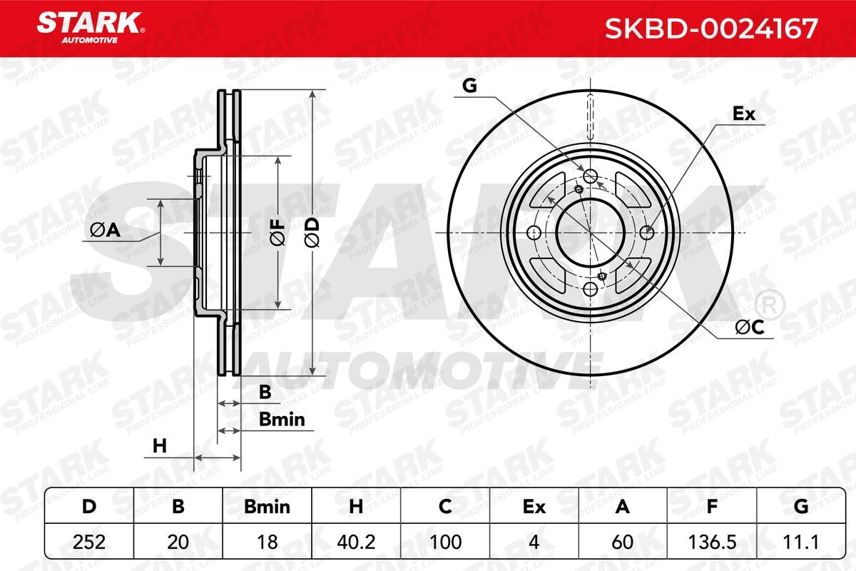 OEM-quality STARK SKBD-0024167 Brake rotor