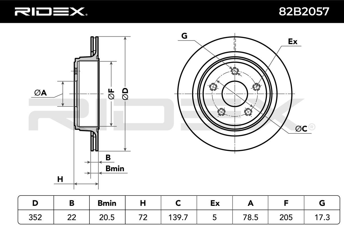 OEM-quality RIDEX 82B2057 Brake rotor